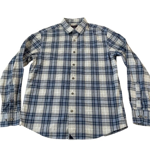 Untuckit Men's Size Large Blue Plaid Long Sleeve Button-Down Shirt Cotton Casual - Picture 1 of 5